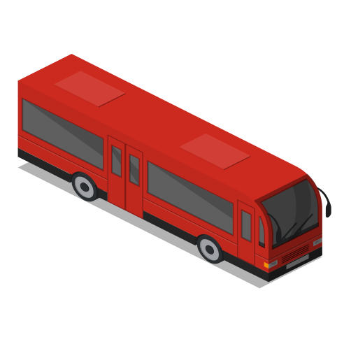 Bus, front, public transport, vehicle icon